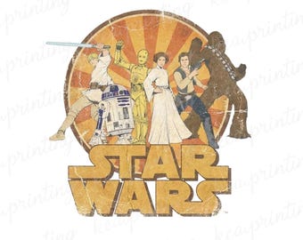Retro Star Wars Sublimation Design, Retro Shirt, Starwars PNG, Trendy Tshirt PNG, Digital Download, Silhouette, Vintage Design
