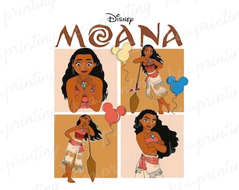 Retro Moana Shirt Design: Cricut SVG, PNG (Digital File)