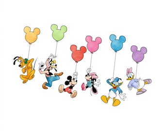 Mickey et ses amis avec des ballons png, Disney Minnie Mouse png, Mickey Mouse png, Disney Mickey Minnie Pluto Dingo