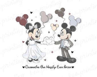 Mickey M. et Minnie Mme PNG, Disney Happily Ever After png, fête de mariage Disney PNG, couple Disney PNG, fiançailles Disney PNG