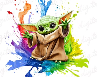 Star Wars Yoda Splash Png, Baby Yoda Png, Star Wars Yoda Design, Star Wars Png, Yoda Tshirt Design