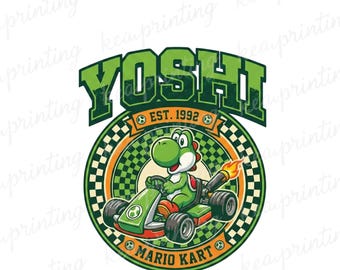 Retro Yoshi Mario Kart PNG, Super Mario Yoshi Png, Super Mario Racing Png, Mario Kart PNG