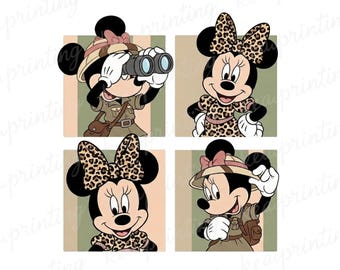 Safari Minnie Mouse PNG, Leopard Minnie Mouse Png, Animal Kingdom Png, Disneyland Minnie Mouse Png, Disneyland Safari Png Digital Download