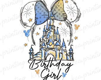 Feliz cumpleaños (Png), Castillo retro colorido (Png), Castillo de acuarela (Png), Castillo de orejas de ratón (Png), Diseño de sublimación (Png), Reino mágico (Png)