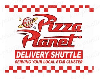 Pizza Planet PNG, Pizza Planet SVG, archivos de diseño para Cricut, silueta, archivos de corte en capas, impresión y corte, logotipo de Toy Story Pixar SVG