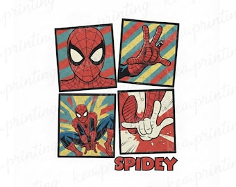 1 Spiderman PNG, Kids PNG, Cartoon PNG, High quality 300 dpi clipart, Sublimation Designs, Wall art prints, Digital Instant Download