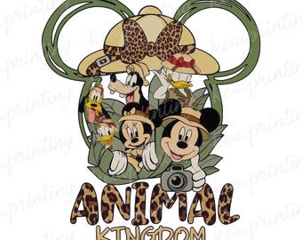Retro Disney Animal Kingdom Mickey and Friends png, Disney Mickey Safari png, Vintage Safari-modus