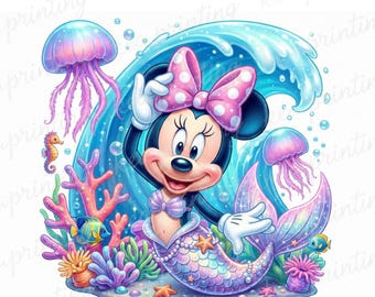 Minnie Mouse Mermaid png, Minnie carina Png, Minnie e Topolino PNG