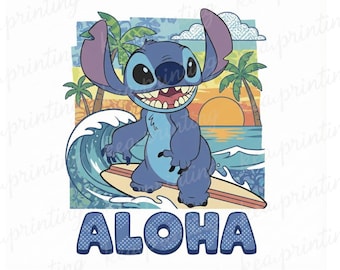 Tropisch Aloha PNG Clipart: Stich Design