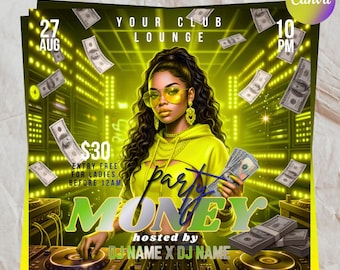 Money Club Party Invitation Template | Editable Canva Invite | Savings Club Flyer | Instant Download | Digital Invitation