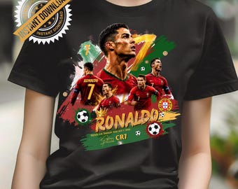 Ronaldo World Cup 2026 T-Shirt Design PNG | Soccer Graphic Tee Sublimation Print (Digital Download)