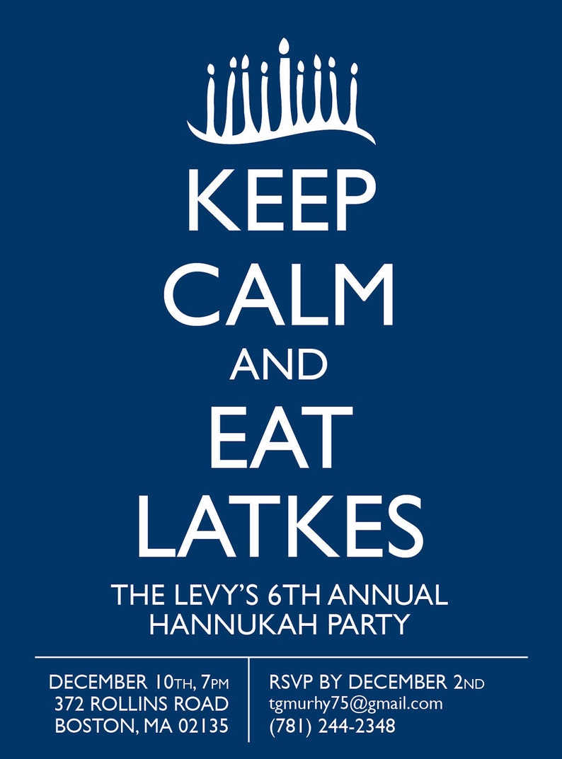 Quirky & Fun HANUKKAH PARTY Invitation: Digital printable filePrinting Available Upon Request image 2