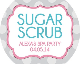 Girl's SPA Theme Sugar Scrub Label: Digital printable file