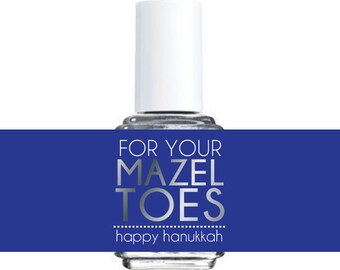 20 printed labels for Nail Polish Hanukkah Grab Bag Gift Party Favor