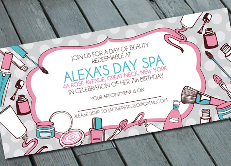 Girl's SPA THEME PARTY Invitation: Digital Printable File - Etsy