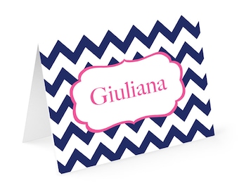 Chevron Personalized Note cards with matching address labels