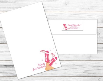 Howdy/Cowgirl Theme Stationery Set