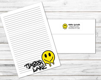 Dripping Smiley Face Camp Stationery Set