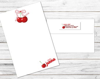 Cherry Bow Stationery Set