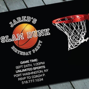 BASKETBALL SPORTS BIRTHDAY Party Invitation: Fichier imprimable numérique