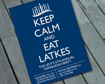 Quirky & Fun HANUKKAH PARTY Invitation: Digital printable file*Printing Available Upon Request*