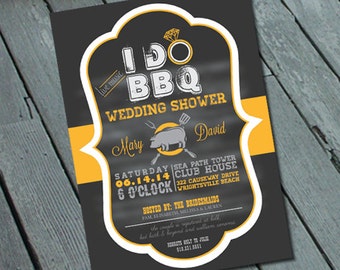 I DO BBQ Engagement Party Invitation: Digital printable file *printing available upon request*