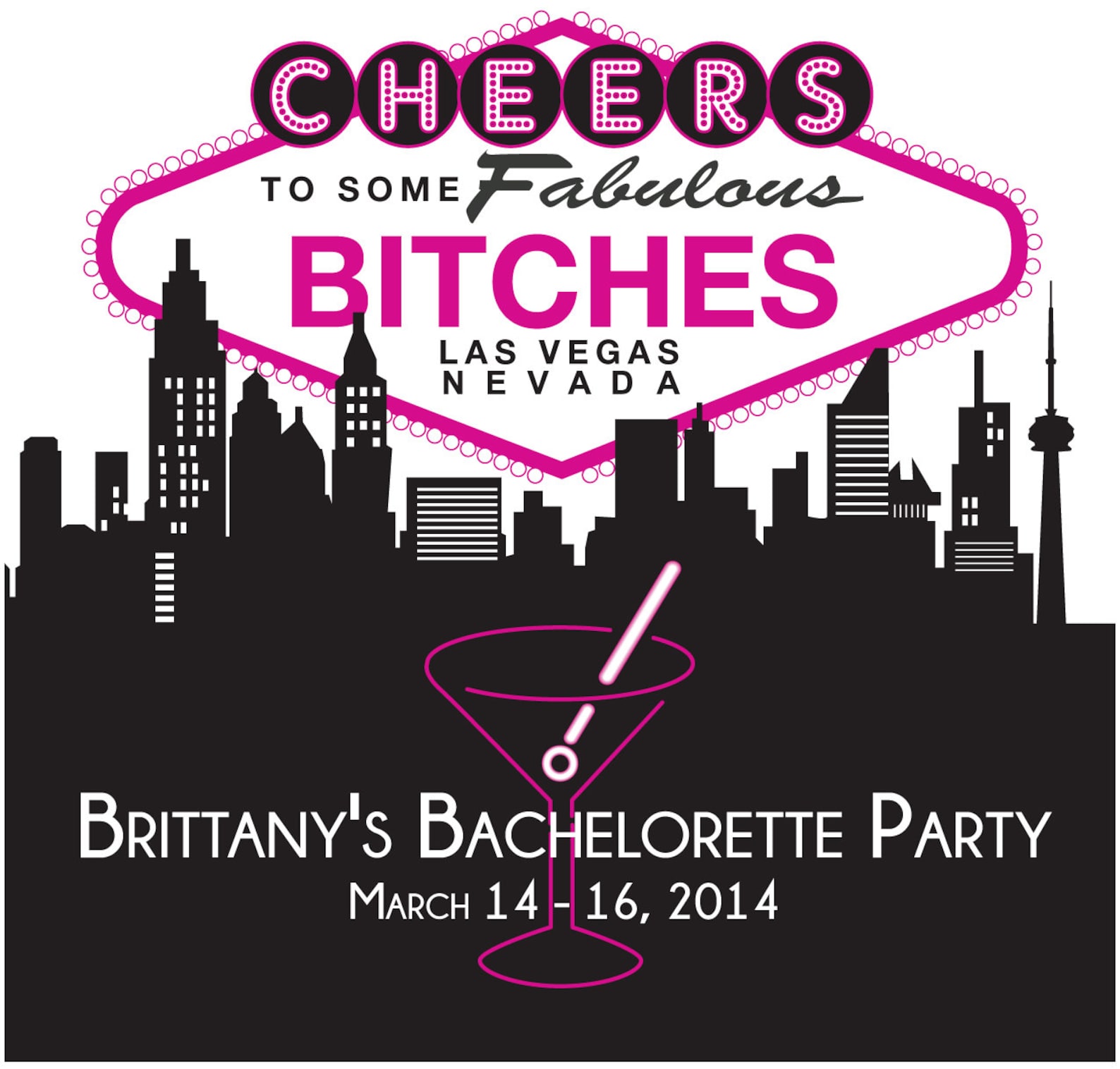 Cheers Bitches VEGAS BACHELORETTE Party Suite 10 of Each - Etsy