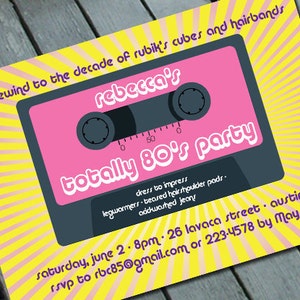 TOTALLY 80's PARTY Invitation: Digital Printable File - Etsy