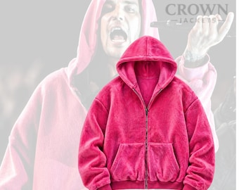 Justin Bieber Coachella Rosa Zip-Hoodie | Festival-Streetwear