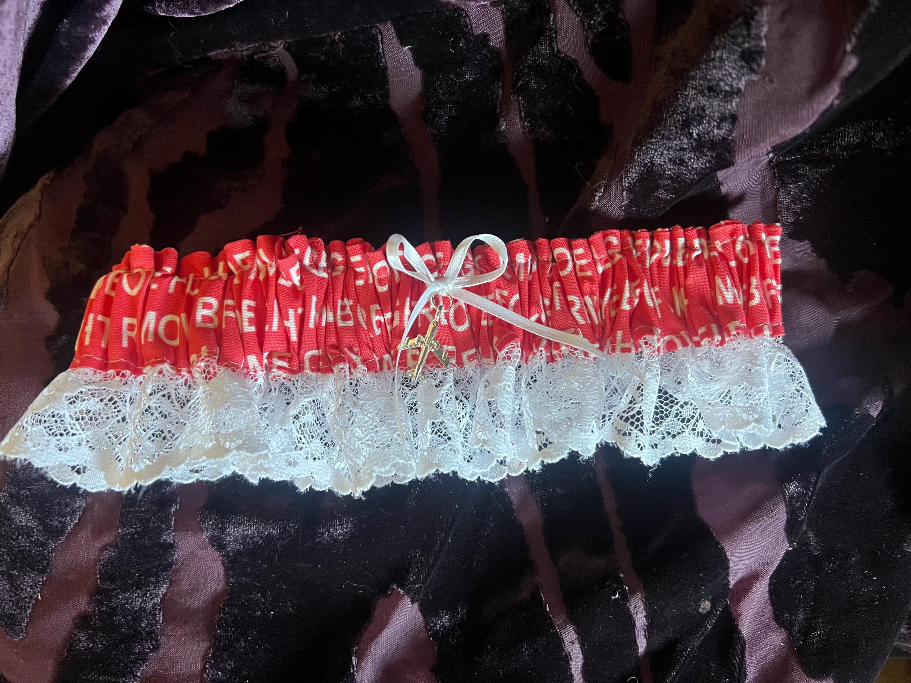 Remove Before Flight Custom Wedding Garter for Bride-pitot Tube “garter.  Pilot Wedding Accessory Female Pilots -red & White Aviator Garter