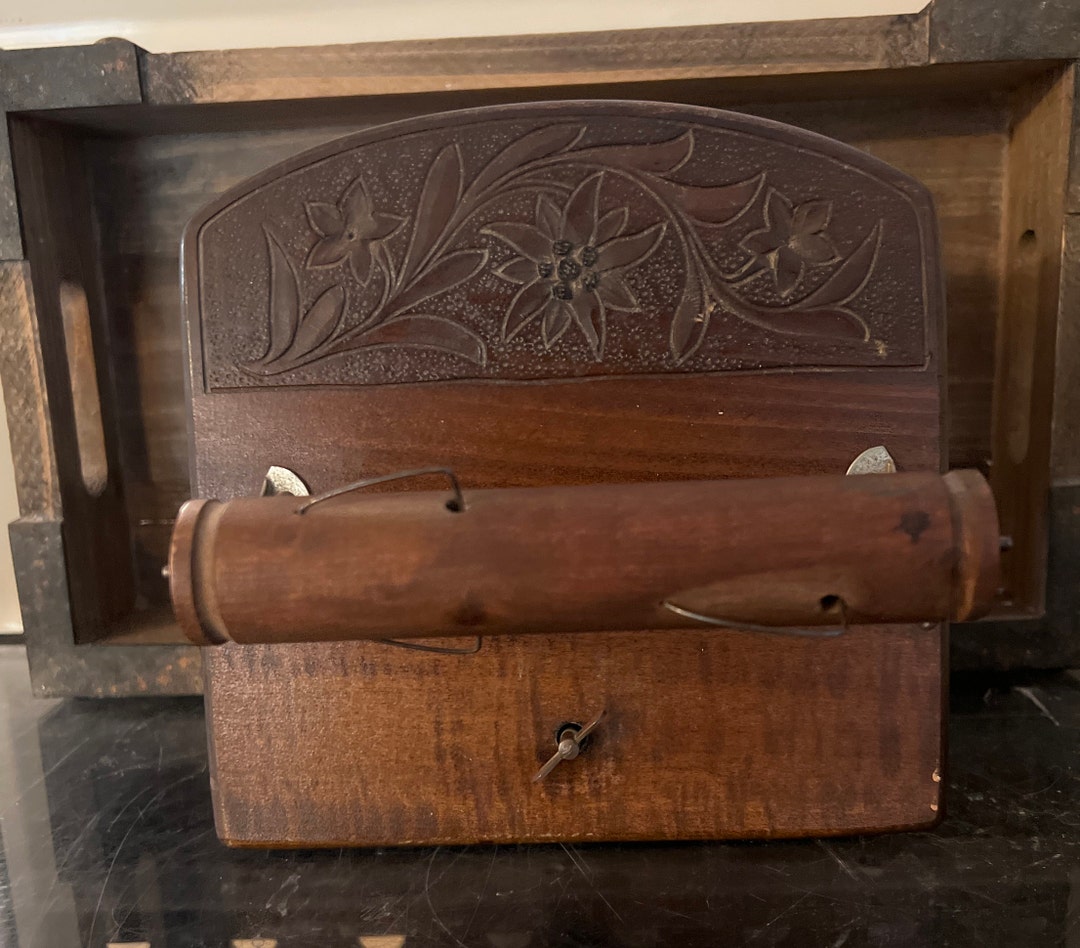 Musical Toilet Paper Holder Vintage Swiss Music Box Rustic Etsy