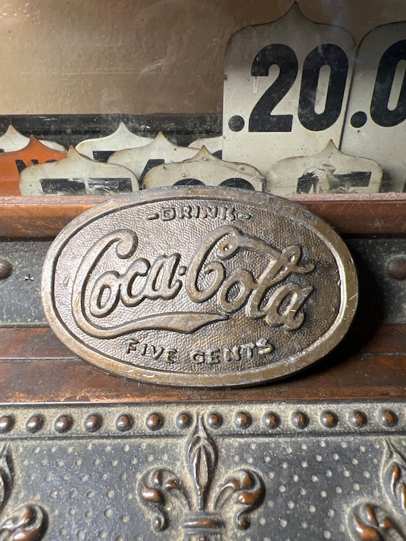 Coca-Cola metal belt buckle – vintage drink Coca-C