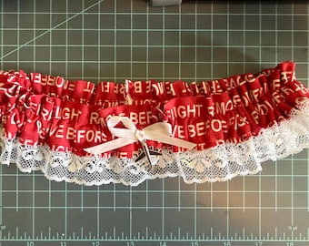 Remove before flight custom wedding garter  for bride-pitot tube “garter. Pilot Wedding accessory female pilots -red & white aviator garter.