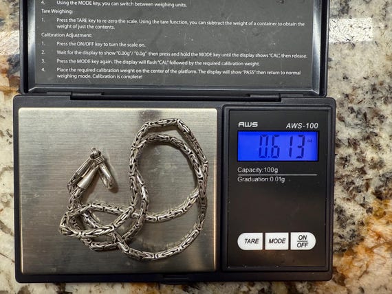 Solid silver heavy 925 chain/necklace-vintage nec… - image 4