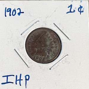 Indian head penny 1902 copper penny/U.S. coin/collectible penny/Free shipping