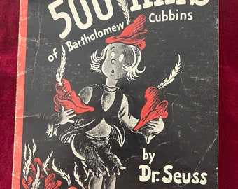 The 500 hats of Bartholomew Cubbins/ scholastic book/ 1966 edition/dr. Seuss story book/vintage, Dr. Seuss,500 hats elementary school book