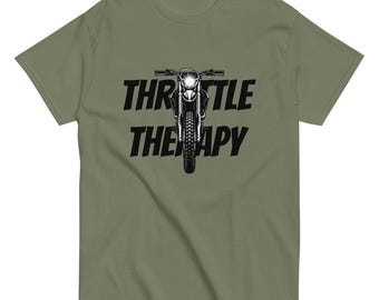 WheelieWorks Throttle Therapy – Enduro Style, Motocross Graphic, Dirtbike Streetwear, black bike shirt, Rider Gift