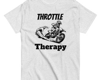 Throttle Therapy Motocross Shirt – Cartoon Dirt Bike Graphic Tee