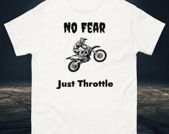 WheelieWorks No Fear Just Throttle – Dirty Riders Club Style, Dirt Bike Graphic, Motocross Streetwear, black bike shirt, Biker Gift