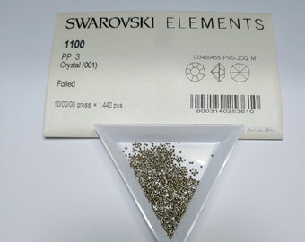 12 TINY SWAROVSKI PP3 0ss 1,0 mm-1,1 mm Strasssteine Kristallklare Schmuckreparatur