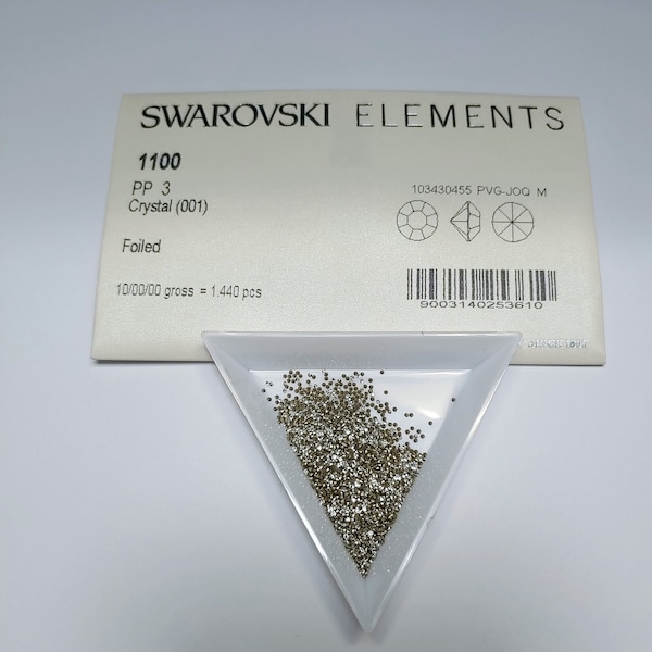 12 TINY SWAROVSKI PP3  0ss  1.0mm-1.1mm  Rhinestones Crystal Clear Jewelry Repair