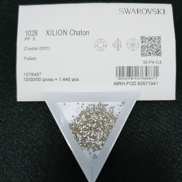 12 PETITS STRASS SWAROVSKI Xilion PP5 2SS 1,2 mm-1,3 mm transparents pour réparation en vrac