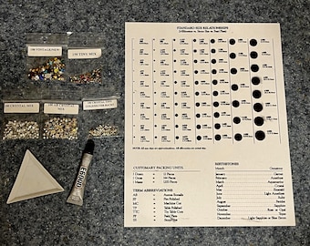 Rhinestone Jewelry starter repair kit 650 stones, glue, bead tray, size chart