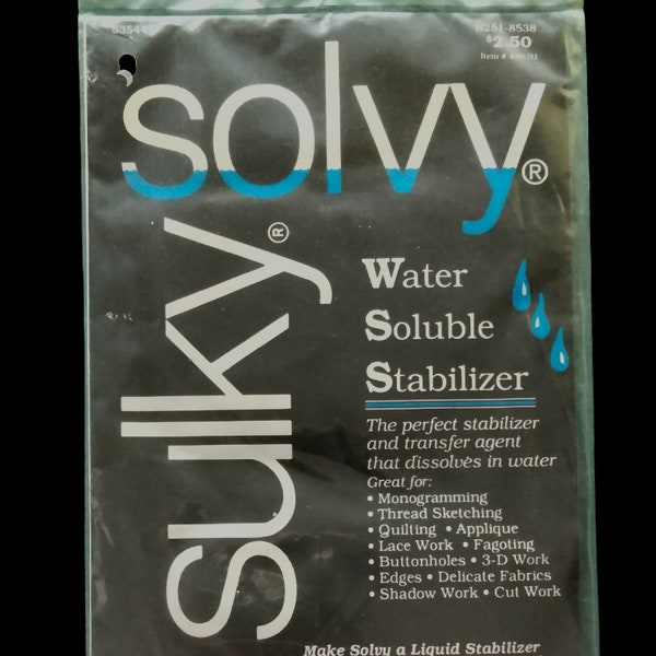 Sulky Solvy Water Soluble Stablizer 19 3/4" x 36"