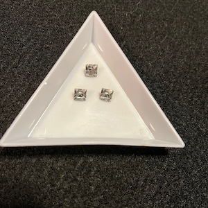 Lot of 3 - 6mm Crystal Square Swarovski Rhinestones