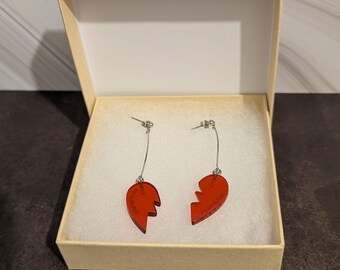 Broken Heart Dangle Earrings. Y2K Jewelry.  Heartbreak Fashion.