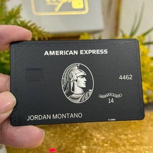 Cartão AMEX Centurion preto personalizado em aço inoxidável – Design exclusivo com gravação a laser