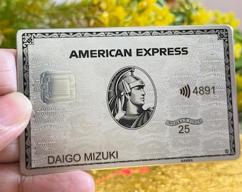 Tarjeta AMEX personalizada de acero inoxidable: réplica metálica novedosa grabada con láser