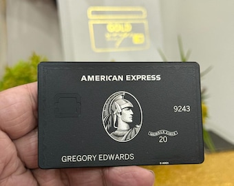 Carta metallica AMEX Centurion nera personalizzata in acciaio inossidabile – Design innovativo inciso al laser