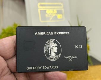 Custom AMEX Black Metal Card | Personalized Card with Name | Number | Gift for Card Collectors & Credit Enthusiasts